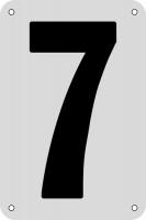 21KU12 Number Card, 7, 3In, Yllw/Blk, PK 25