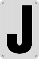 21KU24 Letter Card, J, 3In, Yllw/Blk, PK 25