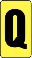 21KV04 Letter Card, Q, 1In, Yllw/Blk, PK 100