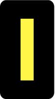 21KV32 Letter Card, I, 1In, Yllw/Blk, PK 100
