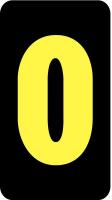 21KV38 Letter Card, O, 1In, Yllw/Blk, PK 100
