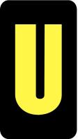 21KV44 Letter Card, U, 1In, Yllw/Blk, PK 100