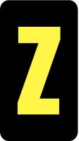 21KV49 Letter Card, Z, 1In, Yllw/Blk, PK 100
