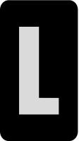21KW08 Letter Card, L, 1In, Slvr/Blk, PK 100