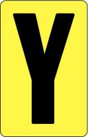 21KY03 Letter Card, Y, 2In, Blk/Yllw, PK 25