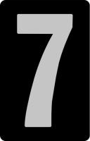 21KY84 Number Card, 7, 2In, Yllw/Blk, PK 25