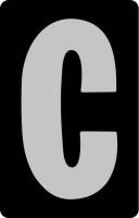 21KY89 Letter Card, C, 2In, Yllw/Blk, PK 25