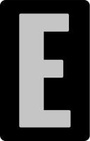 21KY91 Letter Card, E, 2In, Yllw/Blk, PK 25