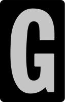 21KY93 Letter Card, G, 2In, Yllw/Blk, PK 25