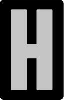 21KY94 Letter Card, H, 2In, Yllw/Blk, PK 25