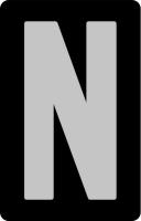 21KZ01 Letter Card, N, 2In, Yllw/Blk, PK 25
