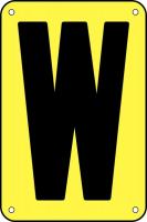 21KZ46 Letter Card, W, 3In, Yllw/Blk, PK 25