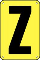 21KZ49 Letter Card, Z, 3In, Yllw/Blk, PK 25