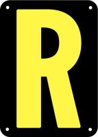 21KX95 Letter Card, R, 2In, Blk/Yllw, PK 25