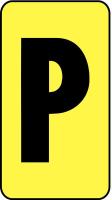 21KZ39 Letter Card, P, 3In, Yllw/Blk, PK 25