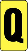 21LA85 Letter Card, Q, 1In, Blk/Yllw, PK 100