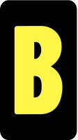 21LC07 Letter Card, B, 1In, Yllw/Blk, PK 100