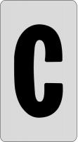 21LC44 Letter Card, C, 1In, Blk/Slvr, PK 100