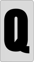 21LC58 Letter Card, Q, 1In, Blk/Slvr, PK 100