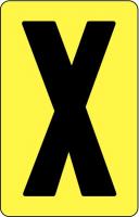 21LE83 Letter Card, X, 2In, Blk/Yllw, PK 25