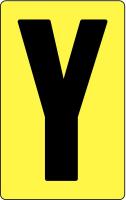 21LE84 Letter Card, Y, 2In, Blk/Yllw, PK 25