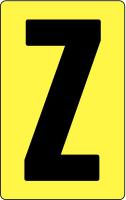21LE85 Letter Card, Z, 2In, Blk/Yllw, PK 25