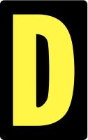 21LE99 Letter Card, D, 2In, Yllw/Blk, PK 25