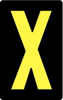 21LF20 Letter Card, X, 2In, Yllw/Blk, PK 25