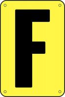 21LG11 Letter Card, F, 3In, Blk/Yllw, PK 25