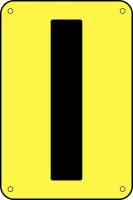 21LG14 Letter Card, I, 3In, Blk/Yllw, PK 25