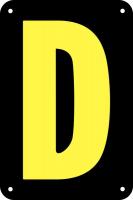 21LG45 Letter Card, D, 3In, Yllw/Blk, PK 25