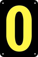 21LG56 Letter Card, O, 3In, Yllw/Blk, PK 25