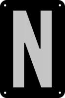 21LH28 Letter Card, N, 3In, Slvr/Blk, PK 25