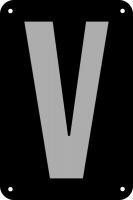 21LH36 Letter Card, V, 3In, Slvr/Blk, PK 25