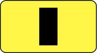 21LH59 Letter Card, I, 5/8In, Blk/Yllw, PK 100