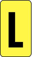 21LH98 Letter Card, L, 1In, Blk/Yllw, PK 100