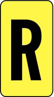 21LJ05 Letter Card, R, 1In, Blk/Yllw, PK 100