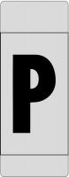 21LJ39 Letter Card, P, 1In, Blk/Slvr, PK 100