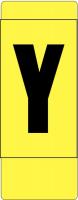 21LJ84 Letter Card, Y, 1In, Blk/Yllw, PK 100