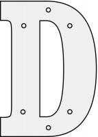 21LJ99 Letter, Embossed, D, 1-1/2In, PK 100