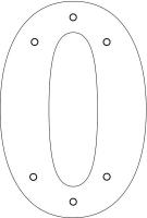 21LK11 Letter, Embossed, O, 1-1/2In, PK 100
