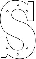 21LK15 Letter, Embossed, S, 1-1/2In, PK 100