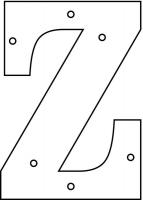 21LK22 Letter, Embossed, Z, 1-1/2In, PK 100