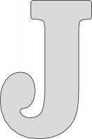 21LK42 Letter, Embossed, J, 2In, Nat Alum, PK 100