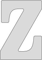 21LK58 Letter, Embossed, Z, 2In, Nat Alum, PK 100