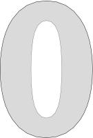 21LK59 Number, Embossed, 0, 3In, Nat Alum, PK 100