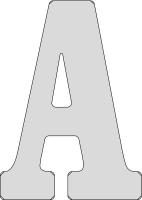 21LK69 Letter, Embossed, A, 3In, Nat Alum, PK 100