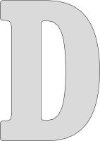 21LK72 Letter, Embossed, D, 3In, Nat Alum, PK 100