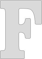 21LK74 Letter, Embossed, F, 3In, Nat Alum, PK 100