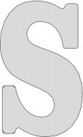 21LK87 Letter, Embossed, S, 3In, Nat Alum, PK 100